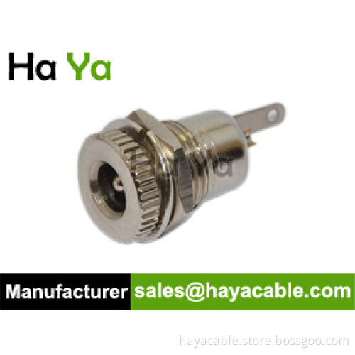 Copper DC Power Jack Socket Female Panel Mount Connector adapter